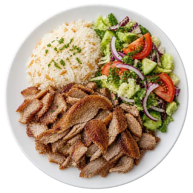 Döner Teller mit Reis und Salat