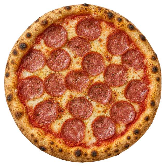 Pizza Salami von oben